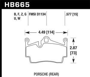 Porsche Cayman Brake Pads - Rear - Hawk Performance - Performance Ceramic - `14-`15 Porsche Cayman Brake Pads - Rear - Hawk Performance - Performance Ceramic - `14-`15